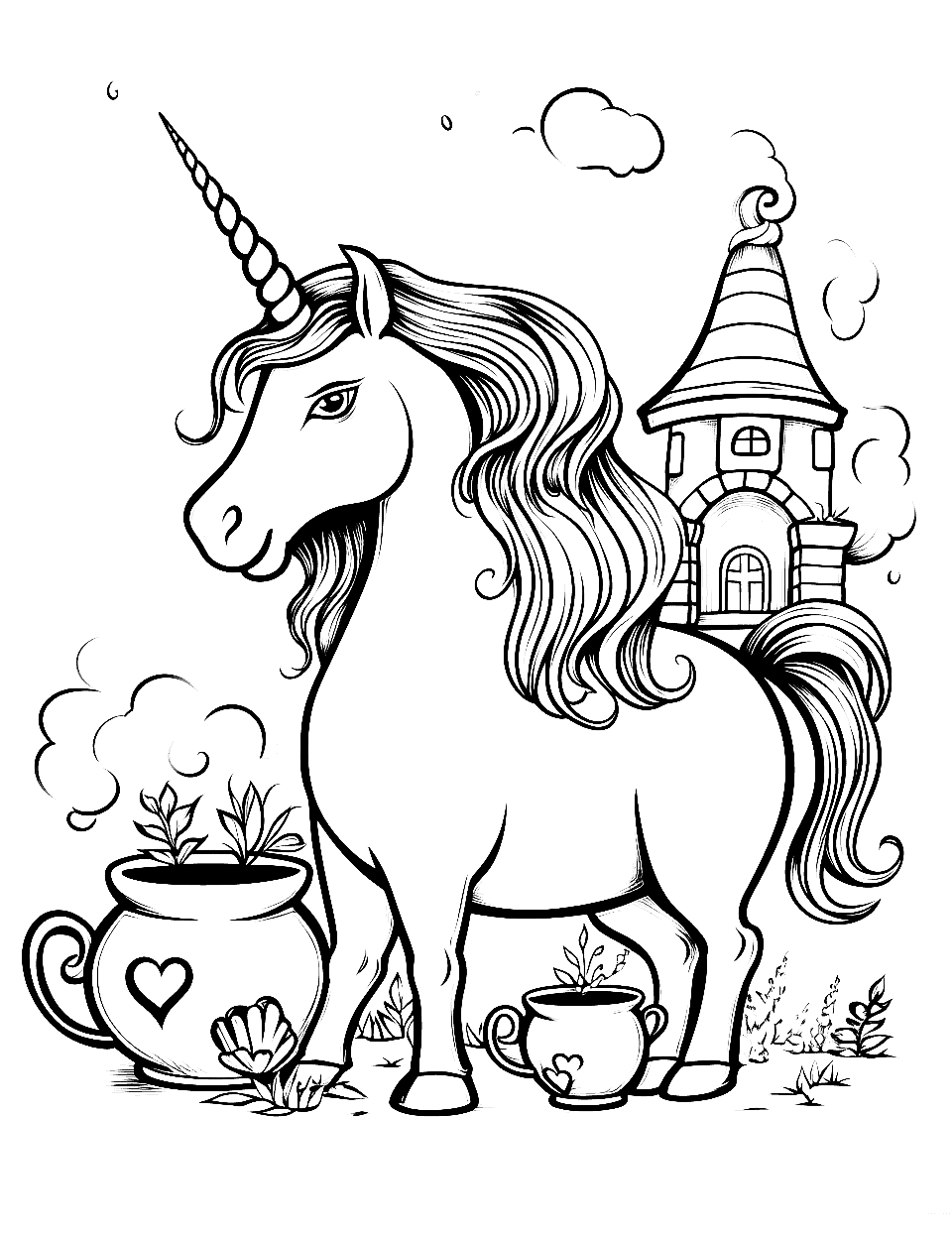 Unicorn coloring pages free printable sheets