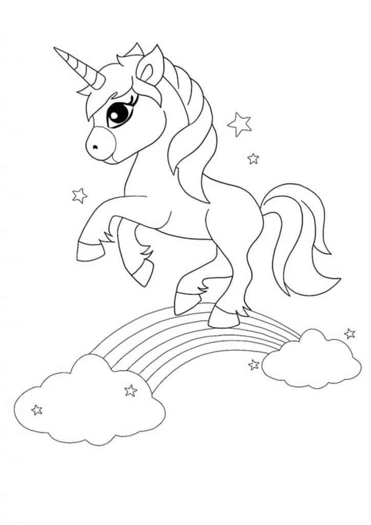 Unicorn rainbow coloring pages