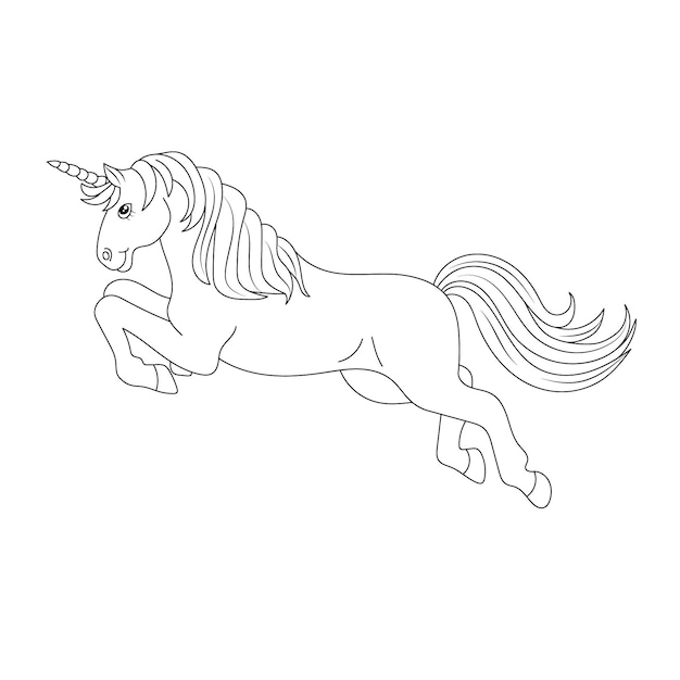 Premium vector unicorn kids coloring page vector blank printable design for children to fill in free vector