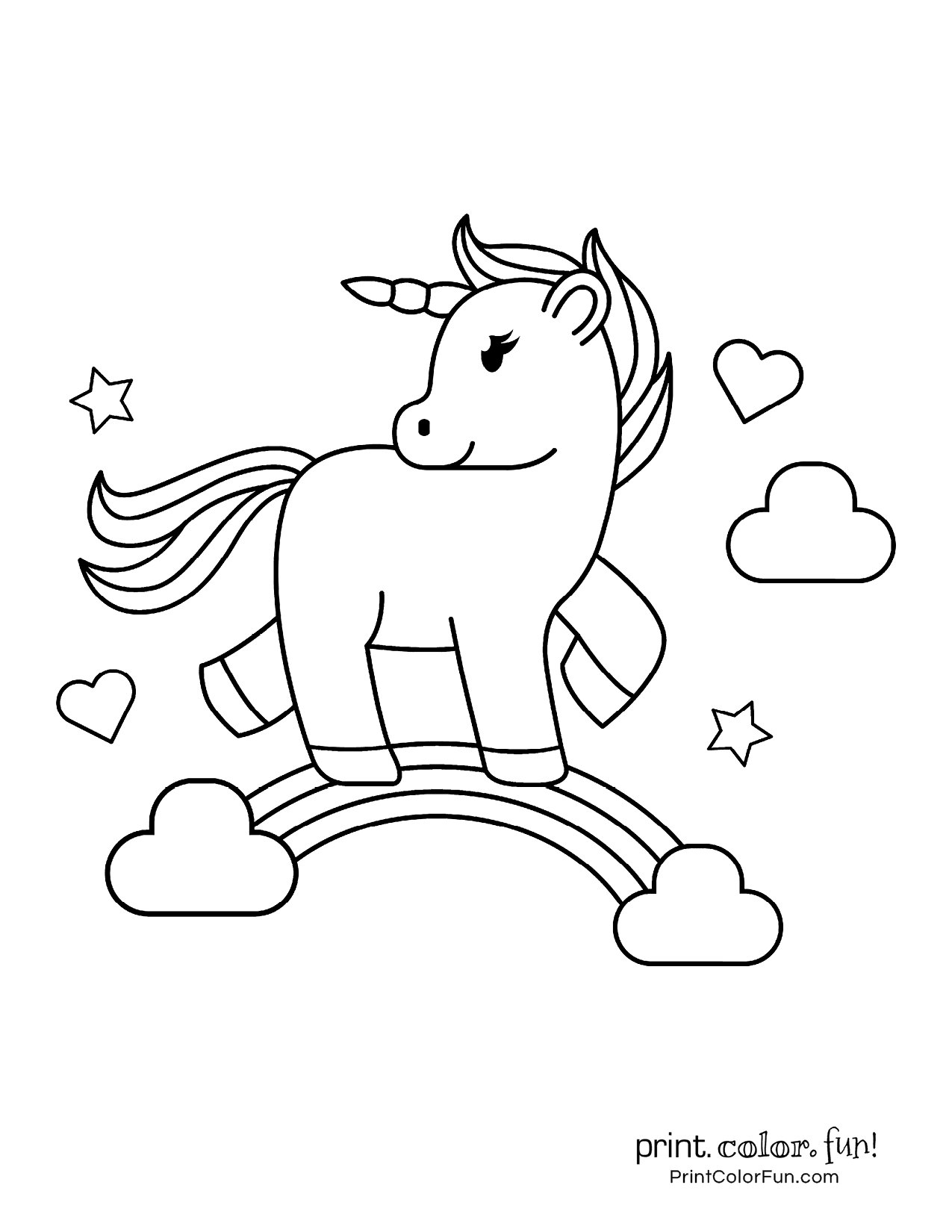 Cute my little unicorn different coloring pages to print at