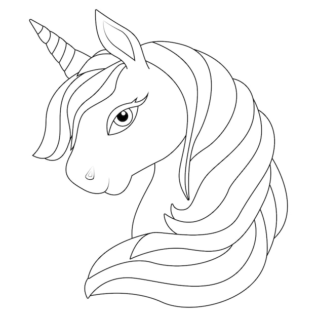 Premium vector cute unicorn coloring page