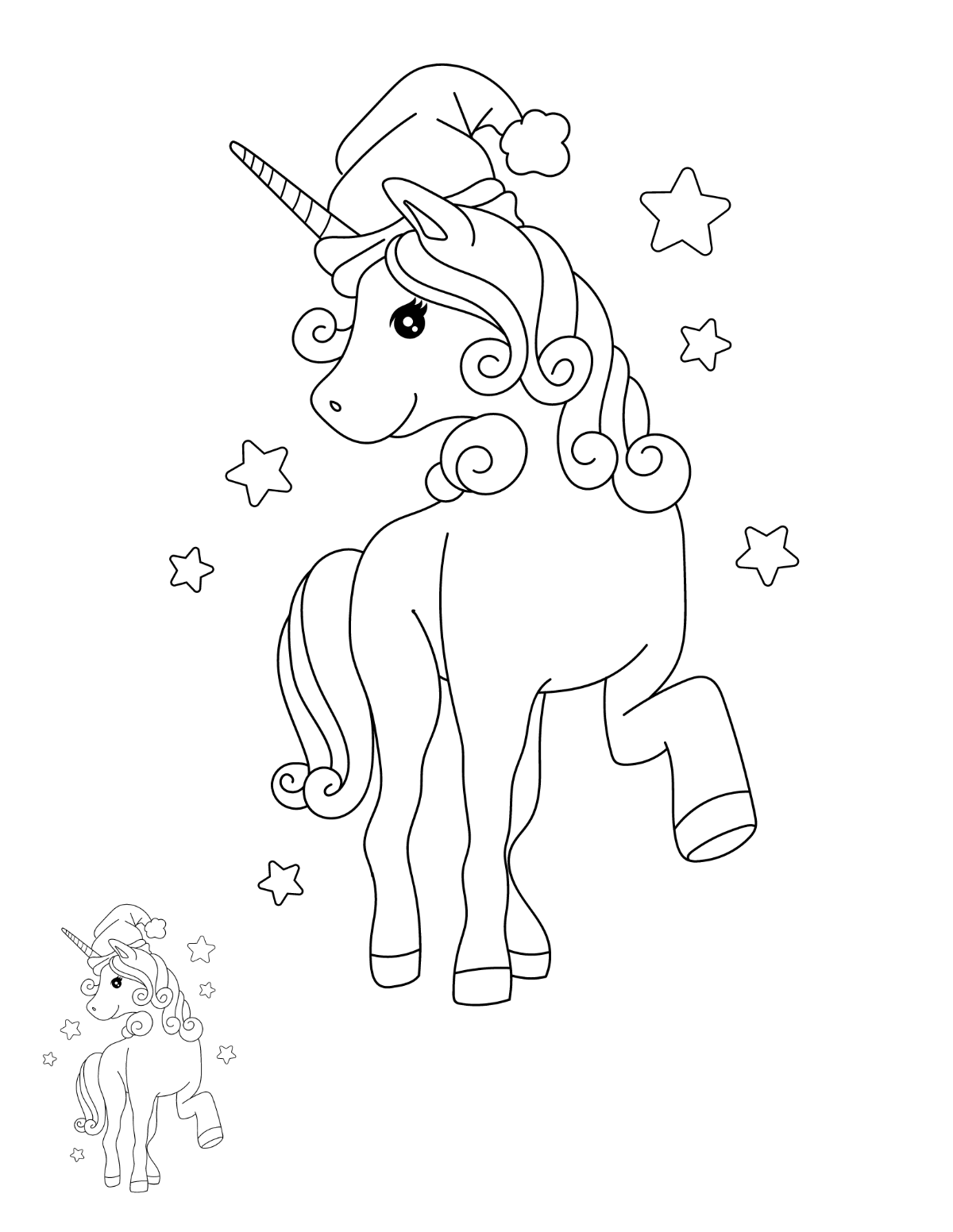 Free unicorn coloring page s examples