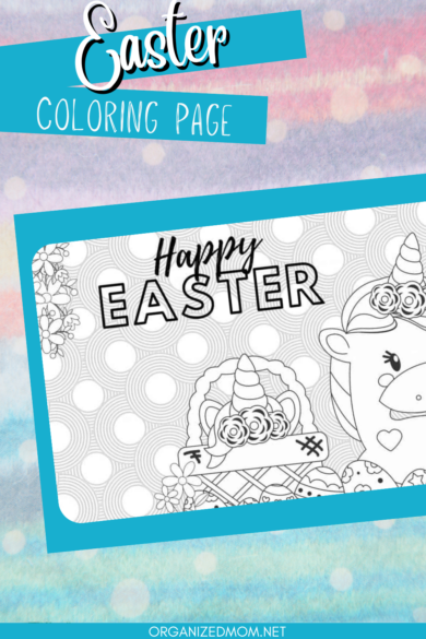 Easter unicorn coloring page for kids teens