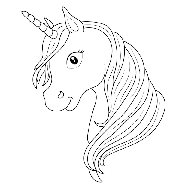 Premium vector unicorn kids coloring page vector blank printable design for children to fill in free vector