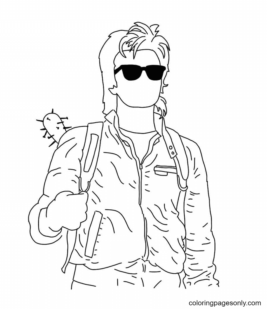 Steve stranger things coloring page