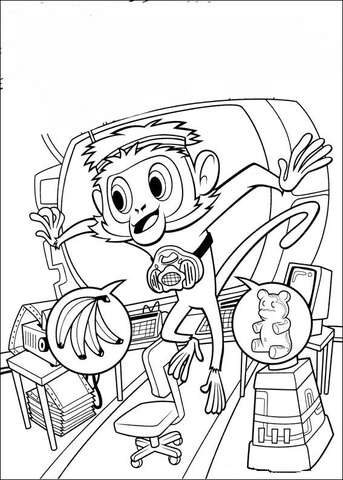 Steve the monkey coloring page free printable coloring pages