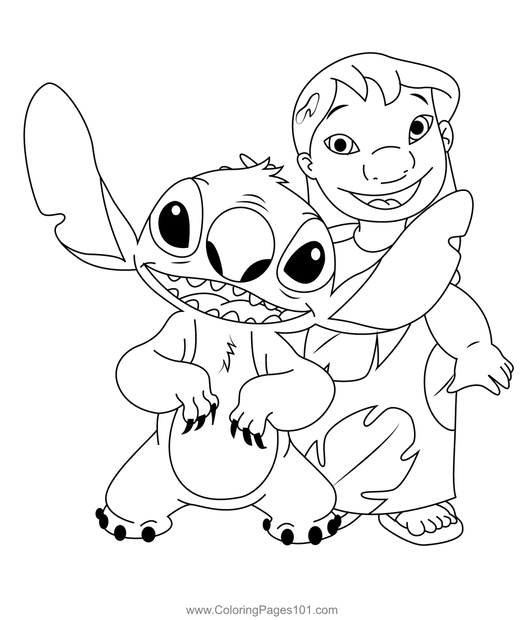 The lilo stitch coloring page for kids