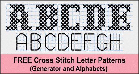 Cross stitch letters generator and alphabet font patterns â diy projects patterns monograms designs templates