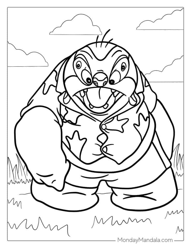 Lilo stitch coloring pages free pdf printables