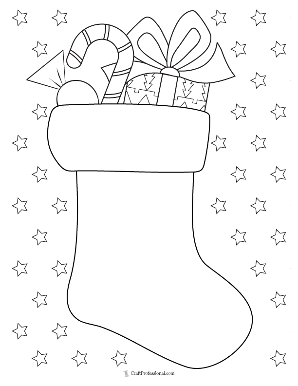 Christmas stocking coloring pages free