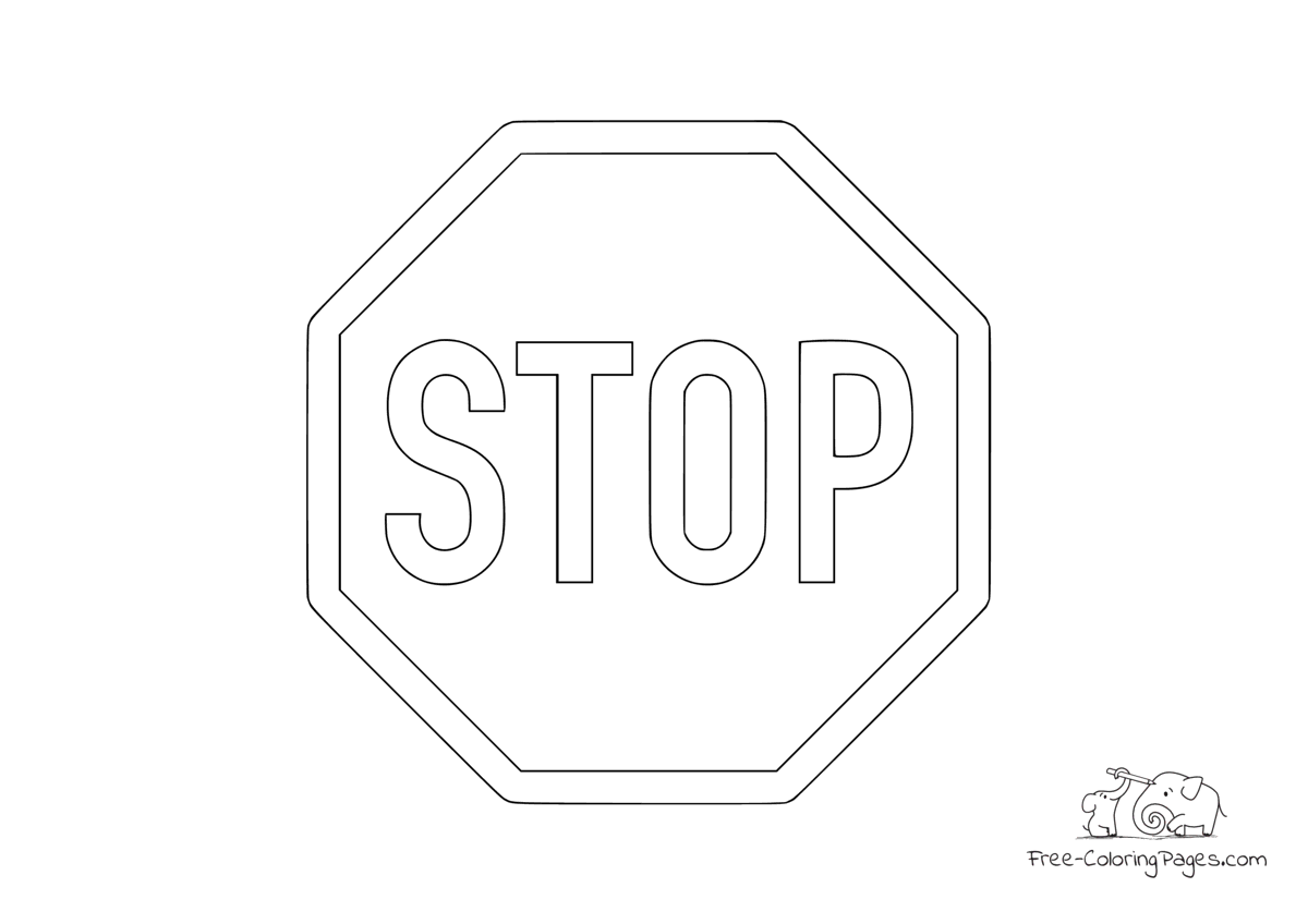 Coloring pages traffic signs