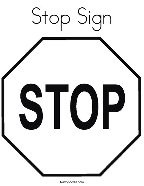 Stop sign coloring page