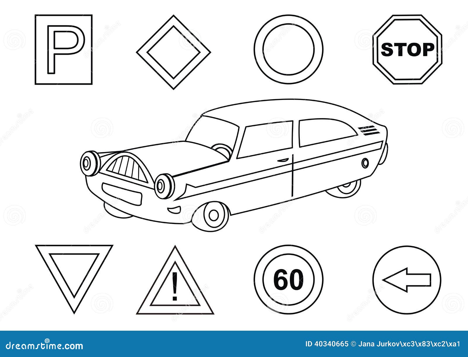 Car and traffic signs