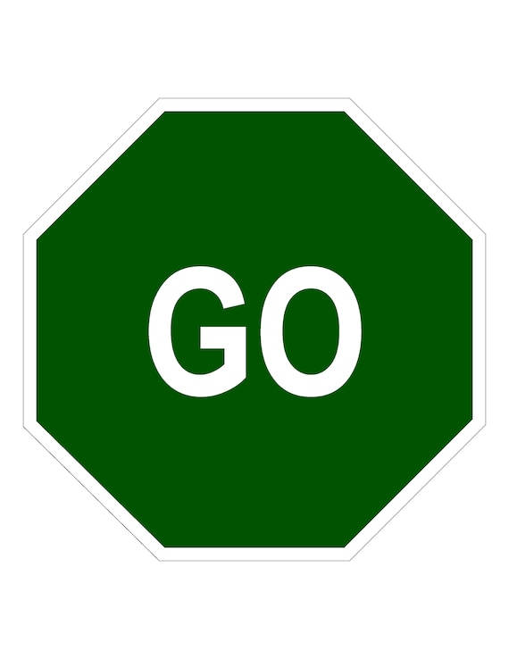 Stop go printable sign coloring page