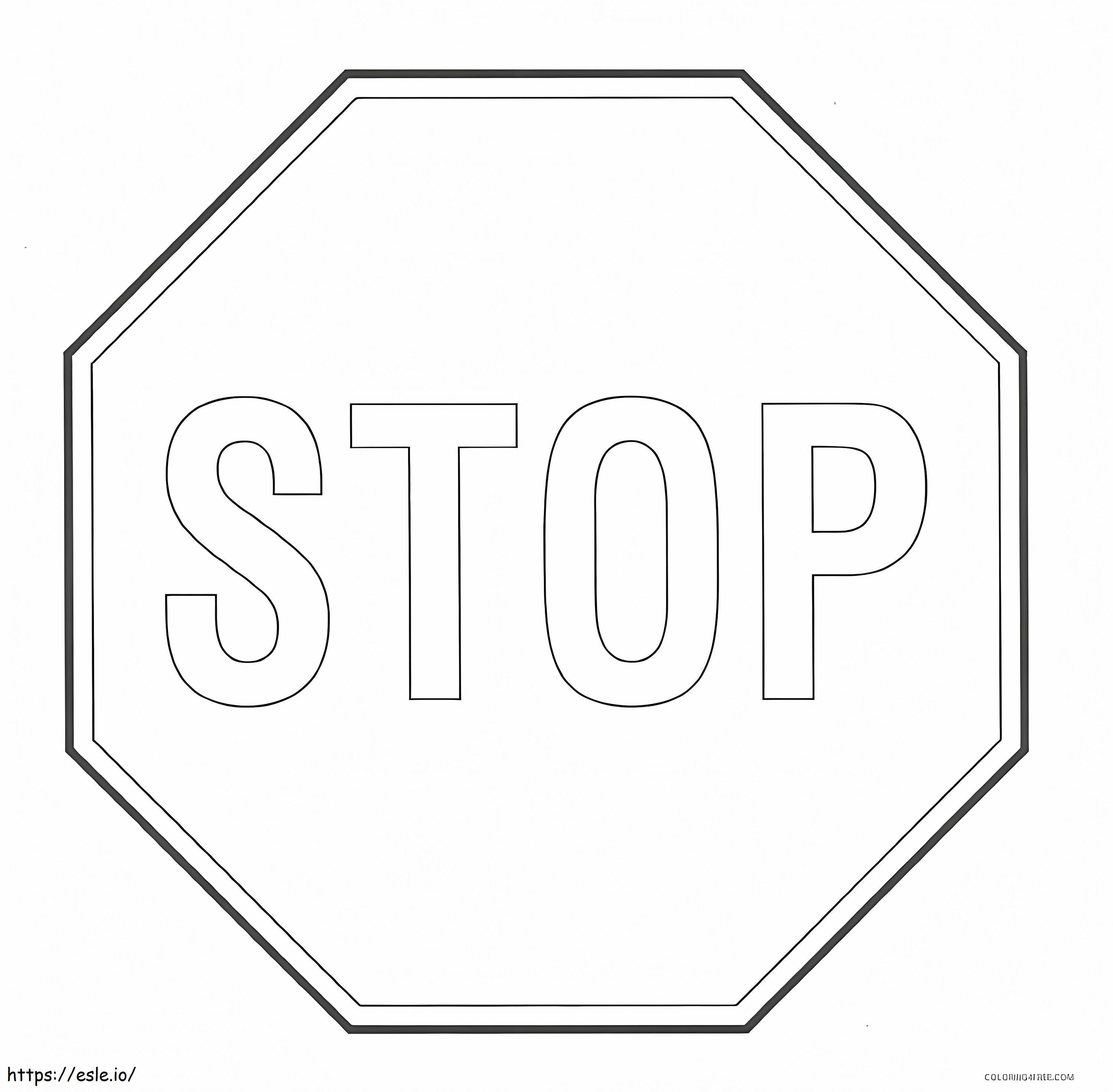 Stop sign coloring page