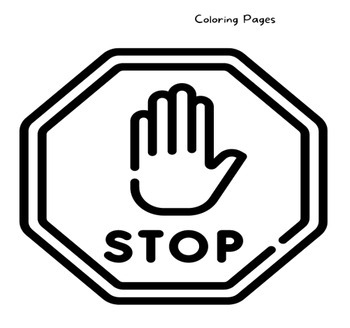 Traffic signs coloring pages for kids by creativity without borders
