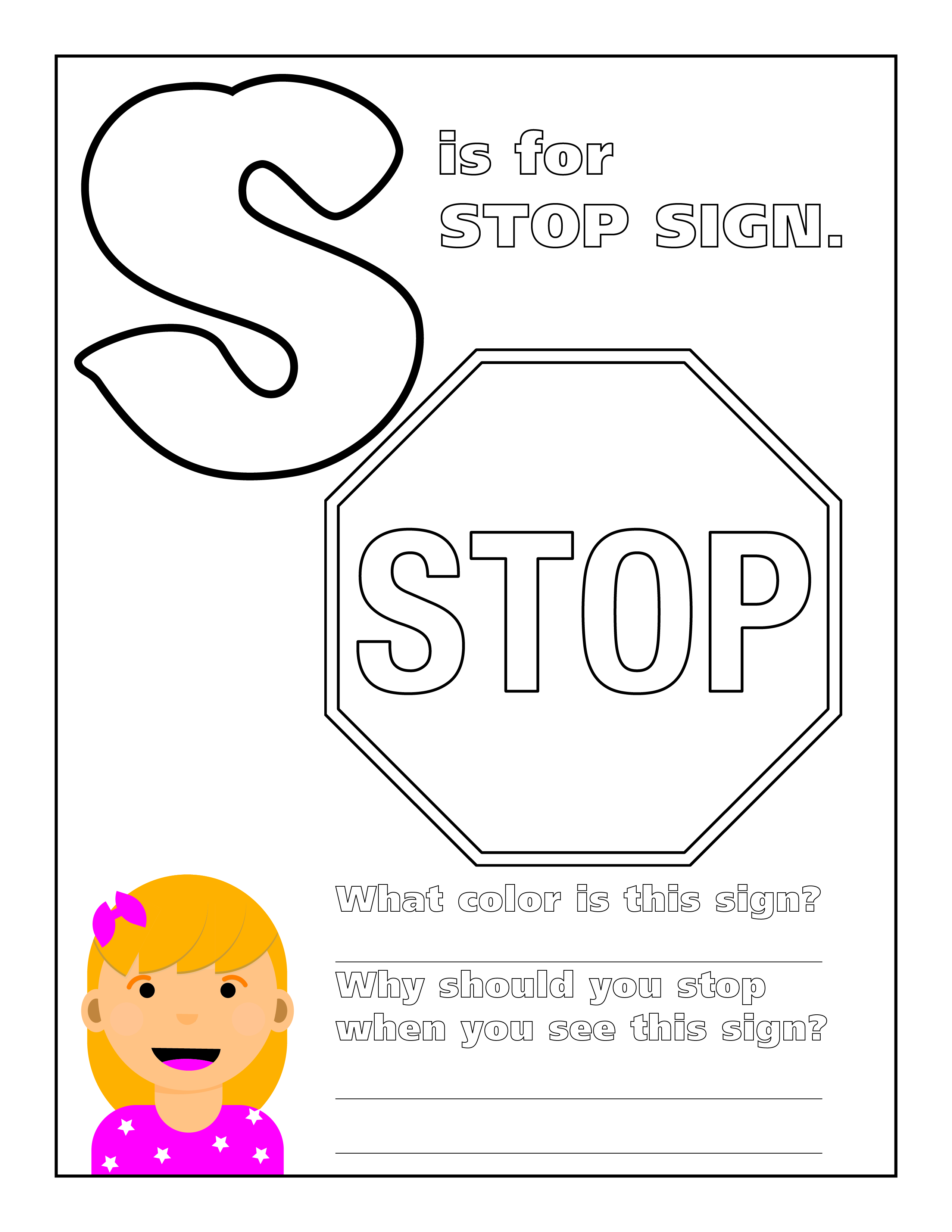 Vdot on x s is for âï sunday ð student activities âï stop sign print our student activities coloring pages word ciphers word searches and more for the kids to enjoy today