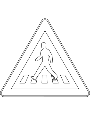 Pedestrian crossing ahead sign in finland coloring page free printable coloring pages