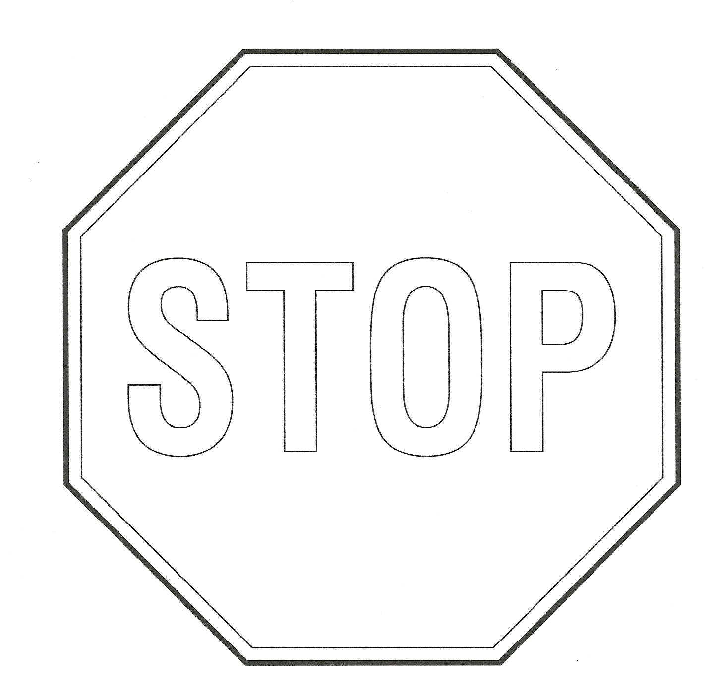 Printable stop sign colouring page