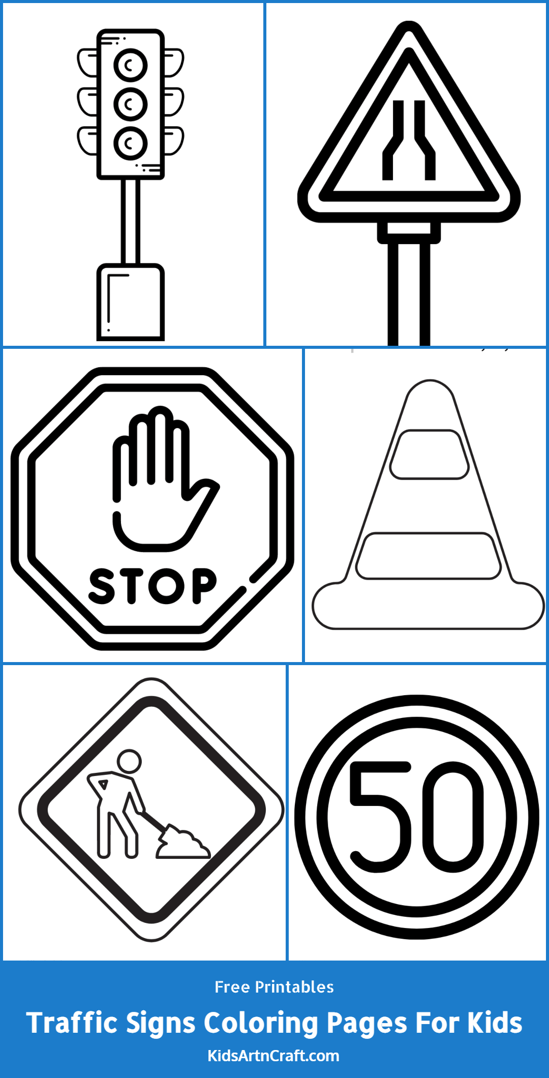 Traffic signs coloring pages for kids â free printables