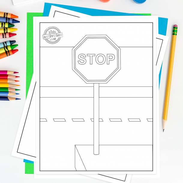 Free printable stop sign traffic signal and signs coloring pages kids activities blog