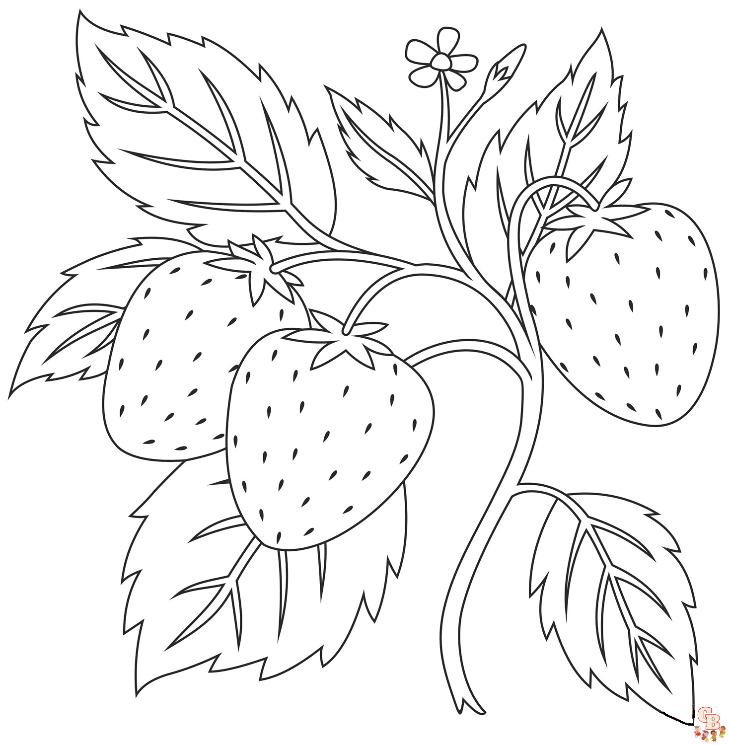 Printable and free strawberry coloring pages