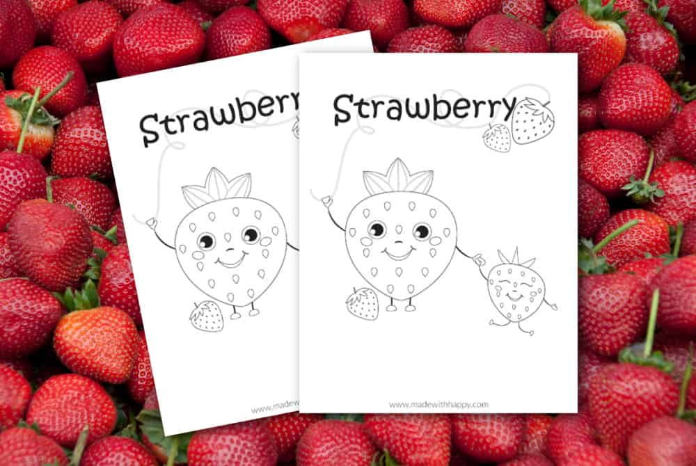 Free printable strawberry coloring page