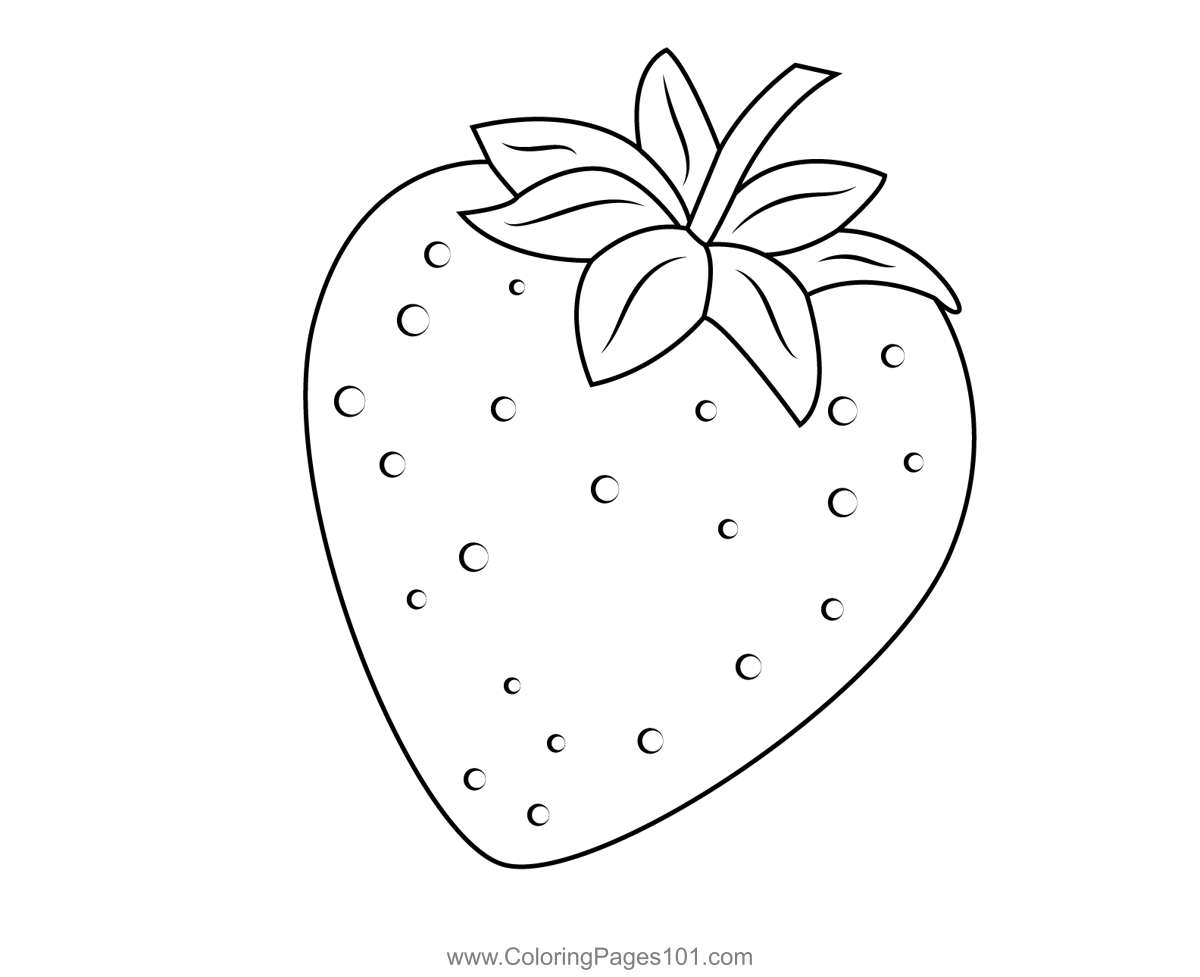 Strawberry fruit coloring page for kids