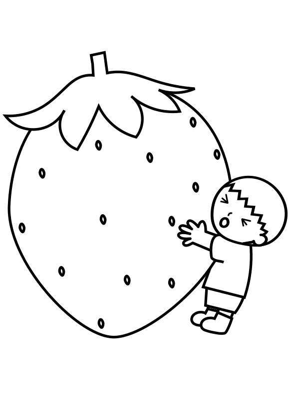 Large strawberry drawing for coloring page free printable nurieworld