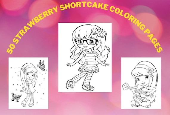 Strawberry shortcake coloring book strawberry shortcake pictures to print for childrens coloring books for boys girls instant download