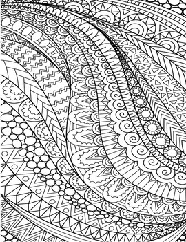 Stress relief coloring pages zen tangle doodle coloring pages tpt