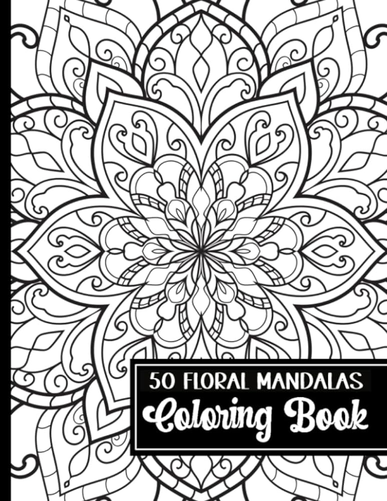 Floral mandala adult loring book for stress relief intricate designs stress management mandalas with a floral design for adult loring senior r p books