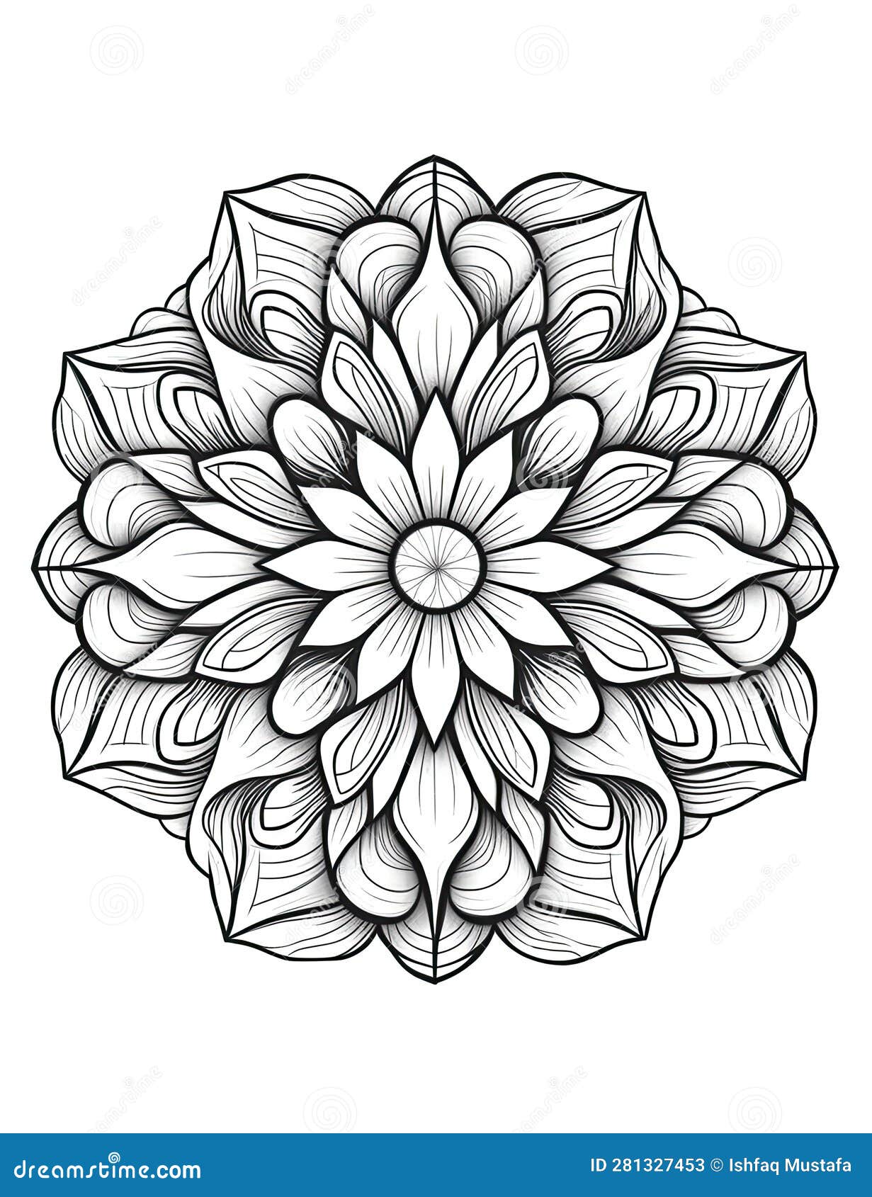 Mandala coloring pages for adult creativity and stress relief stock illustration