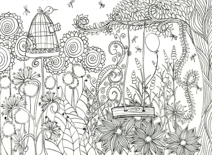 Stress relief coloring pages for adults