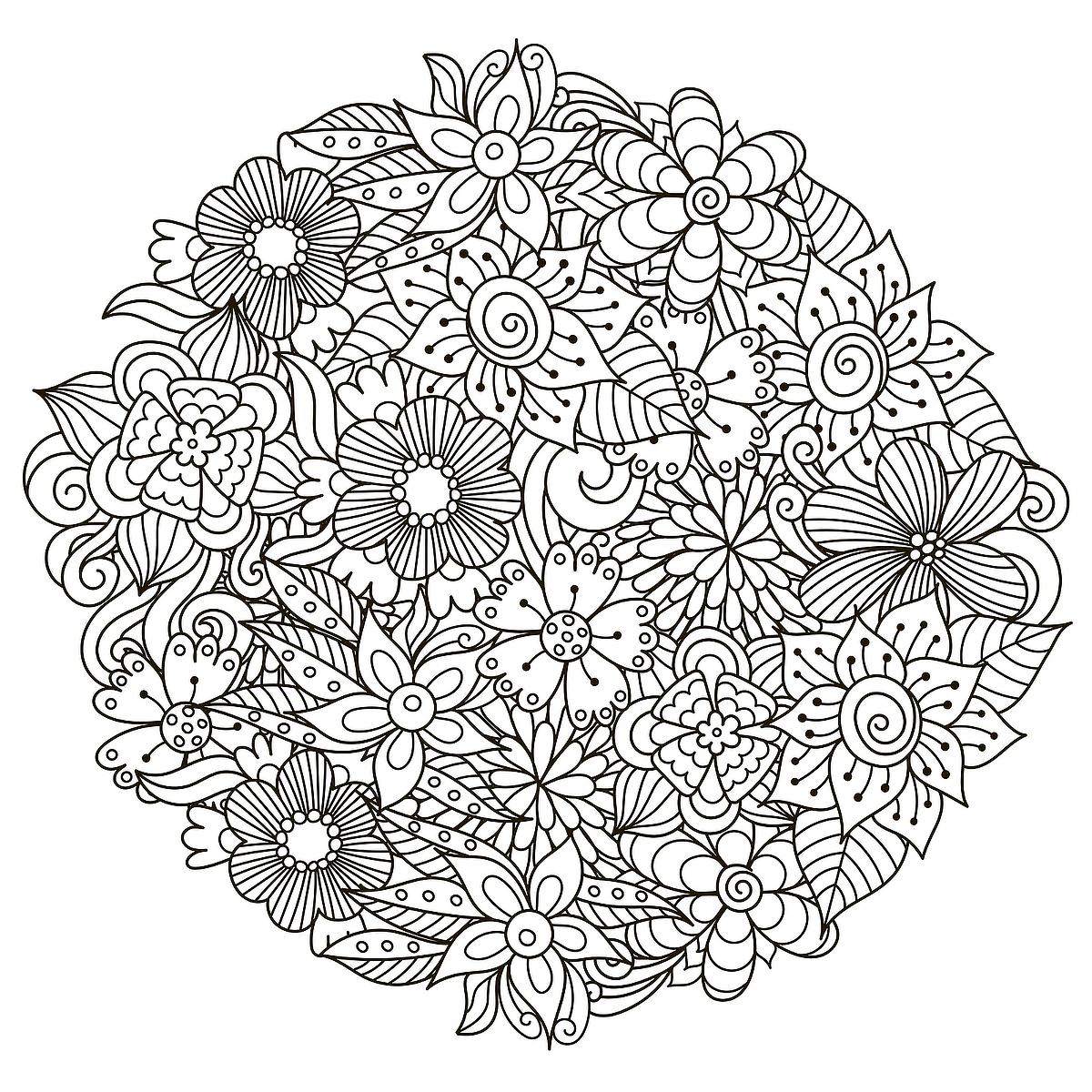 Relaxing coloring pages free printable mandala