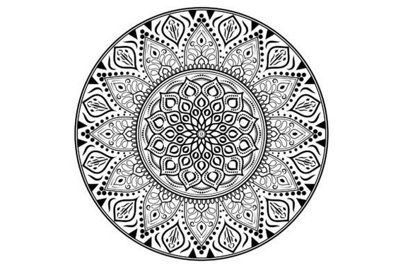 Adult mandala coloring page printable pdf for stress relief