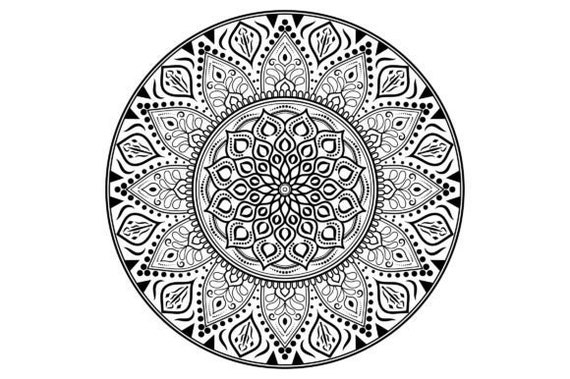 Adult mandala coloring page printable pdf for stress relief instant download