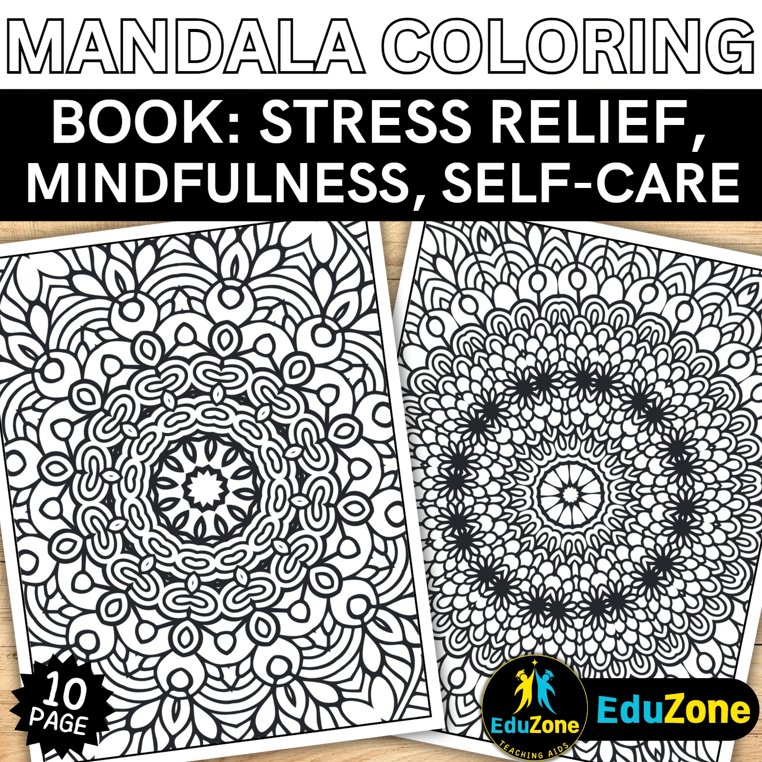 Meditative mandalas printable coloring book for relaxation and self