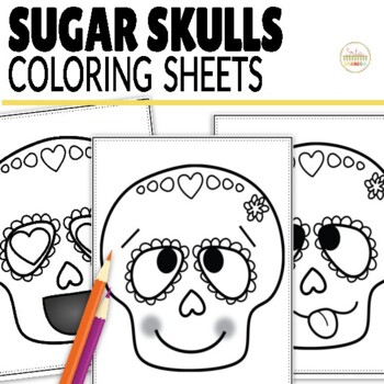 Dãa de los muertos sugar skulls coloring sheets