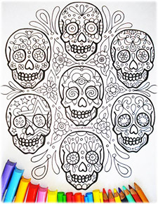 Sugar skull coloring pages