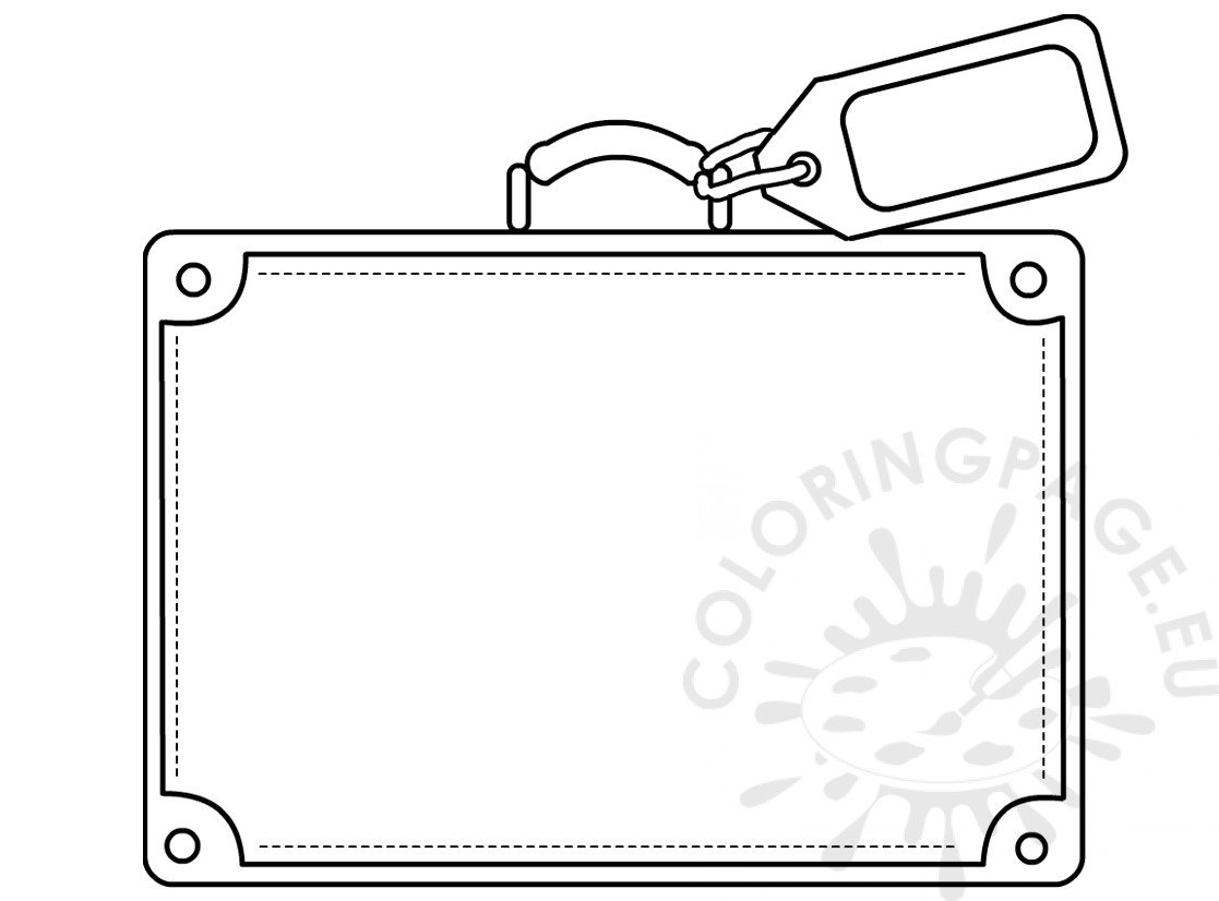 Suitcase template coloring sheets coloring page