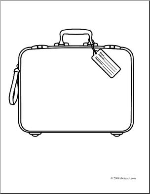 Clip art suitcase coloring page i