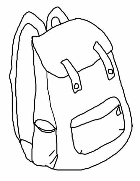 Backpack for students image coloring page