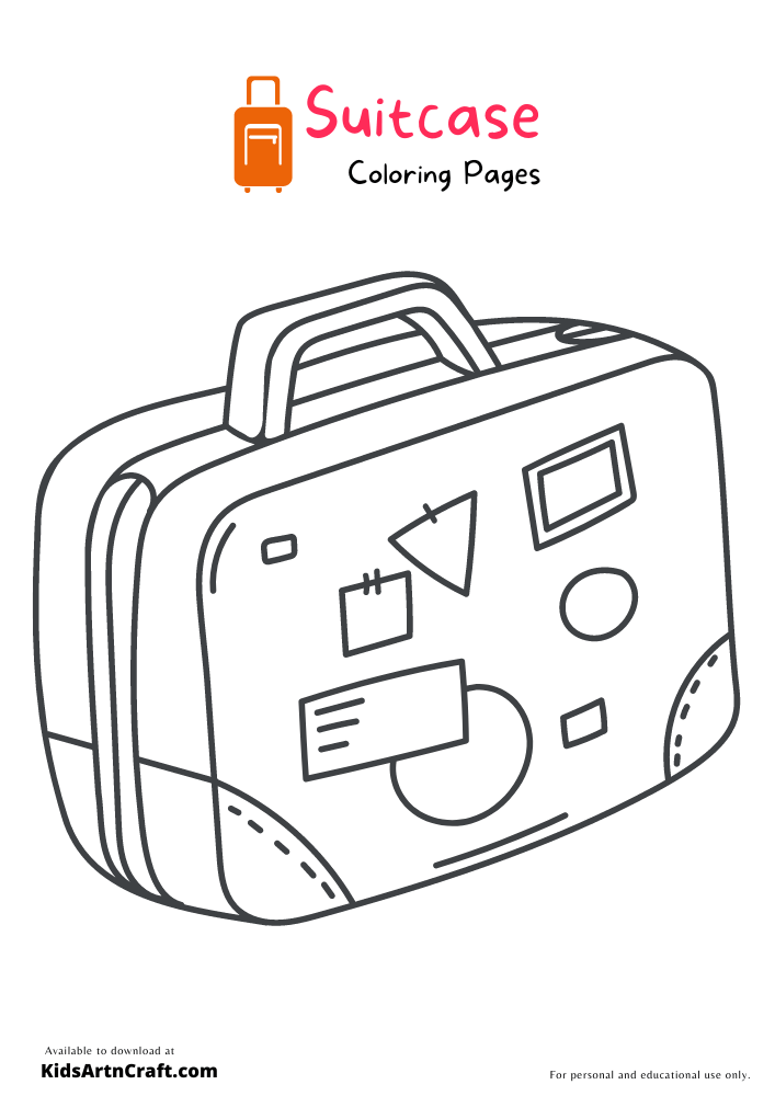 Suitcase coloring pages for kids â free printables