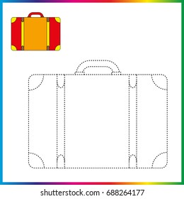 Travel suitcase connect dots coloring page stock vector royalty free