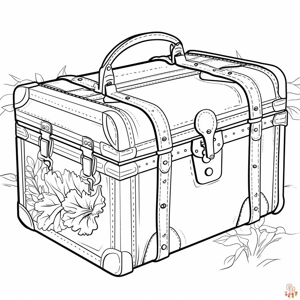 Printable suitcase coloring pages free for kids and adults