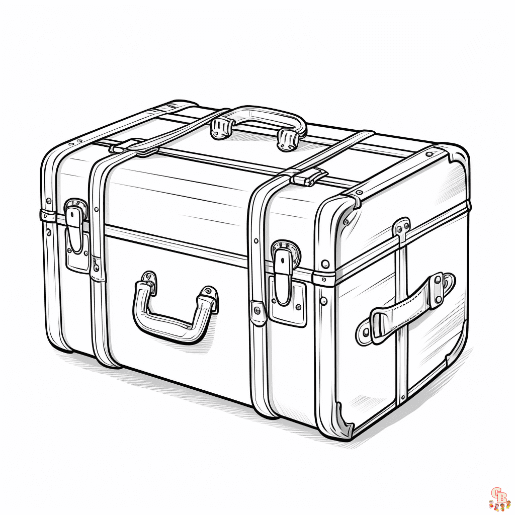 Printable suitcase coloring pages free for kids and adults