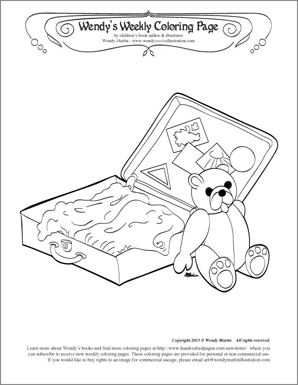 Suitcase coloring page