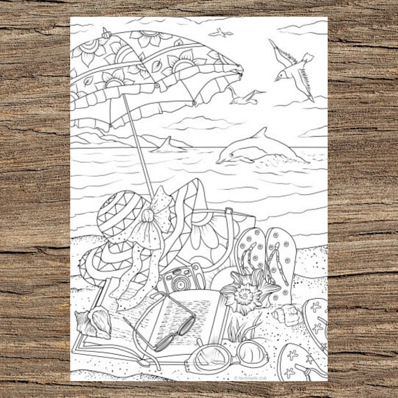 Summer day printable adult coloring page from favoreads coloring book pages for adults and kids coloring sheets coloring designs