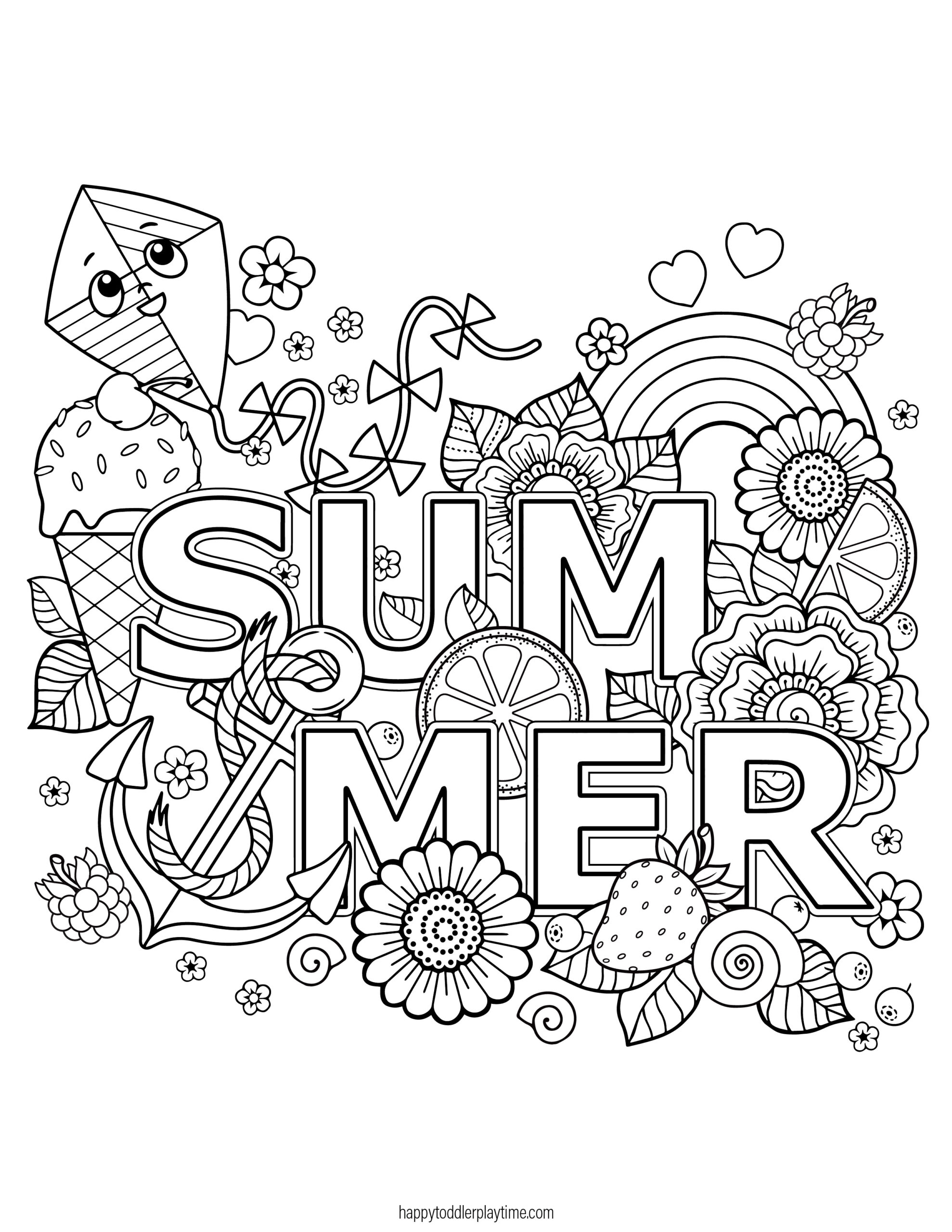 Free printable summer colouring pages for kids